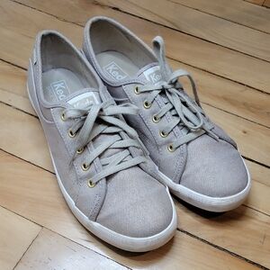 Keds Women's Canvas Lace-Up Sneakers in Gold Taupe